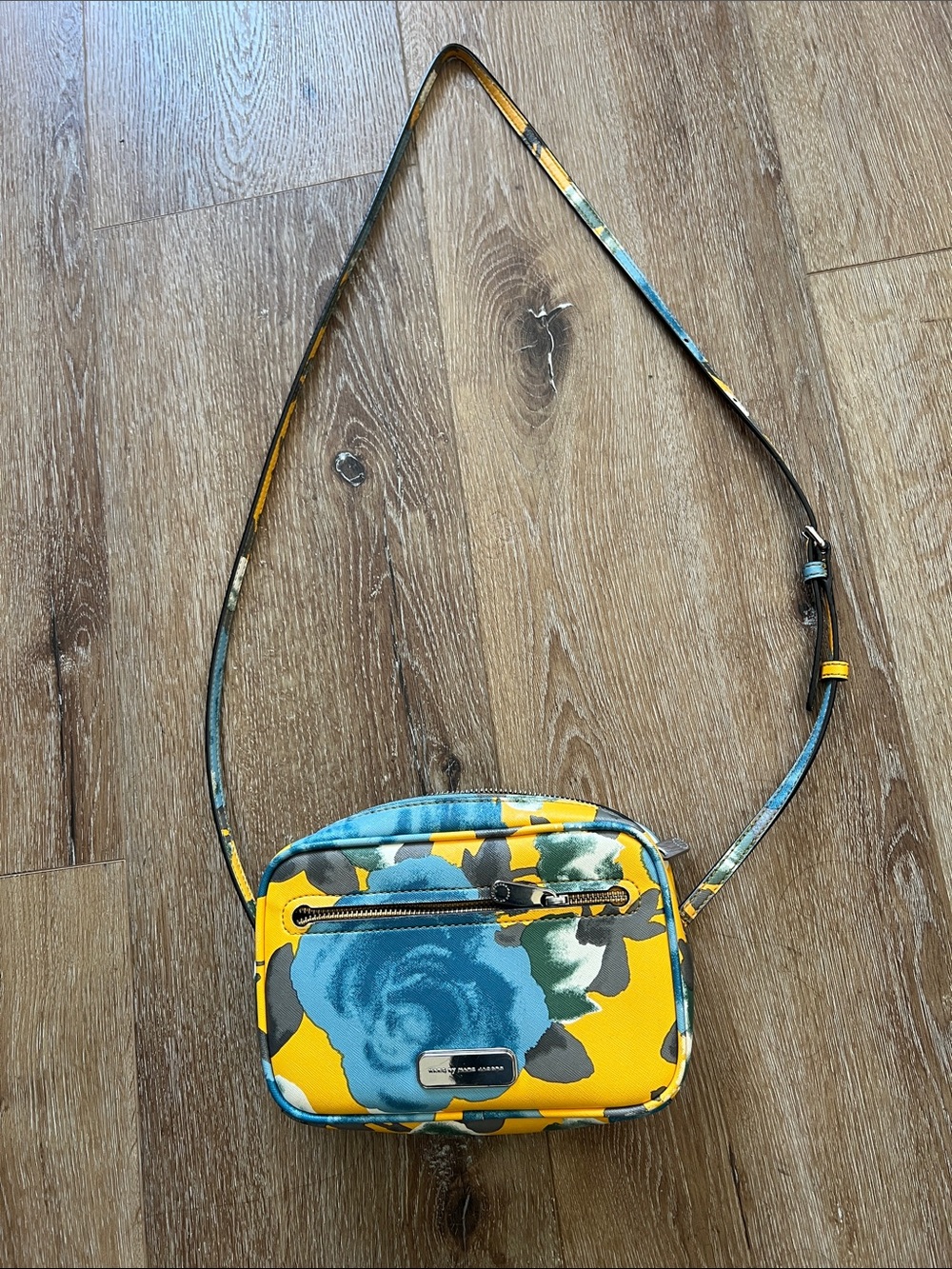 Marc by Marc Jacobs Yellow Crossbody with Blue Rose Print